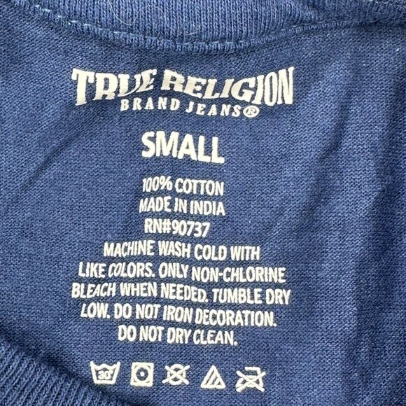 True Religion Men's Size Small 34-36 T-Shirt Blue New Without Tags - Picture 5 of 11